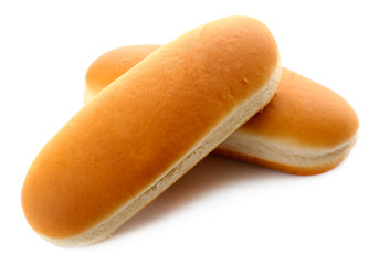 Buns for hot dog isolated on white