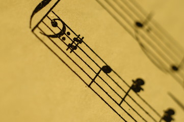 Macro of music score for background