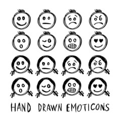 Hand drawn vector emotions.