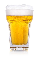 Frosty glass of light beer