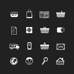 Collection of e-commerce interface pictograms