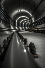 Naklejka premium Podziemny tunel metra