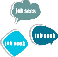 job seek. Set of stickers, labels, tags. infographics