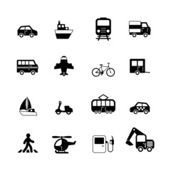 Transportation pictograms collection