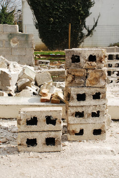 Breezeblocks on Construction Site