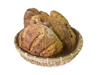 Basket with fresh bread.