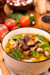 Bean and meat soup