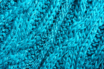 Blue Cable Knit Fabric Background