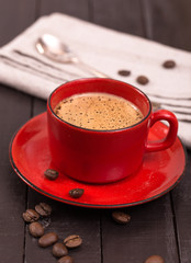 Red cup of coffee