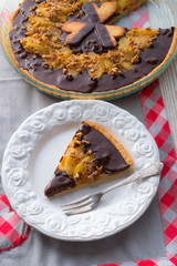 pears chocolate tart