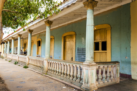 Typical old dilapidated colonial building in Cuba, Vinales