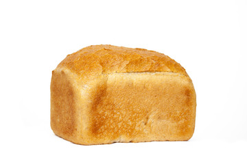 freshly baked bread on a white background