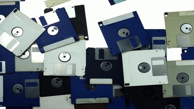 old floppy disk stop motion transition