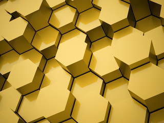 Yellow hexagonal background