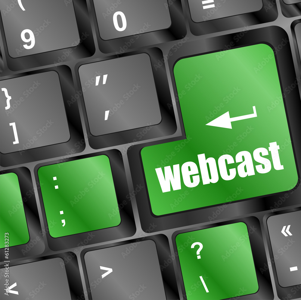 Poster keyboard key with webcast web button