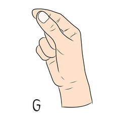 Sign language and the alphabet,The Letter g