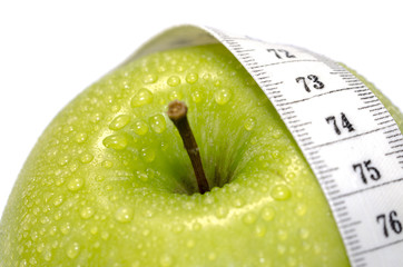 Apple and measurement tape