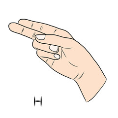 Sign language and the alphabet,The Letter h