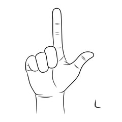 Sign language and the alphabet,The Letter l