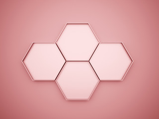 Red hexagonal cell background