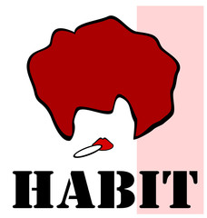 woman with smoking habit graphic design