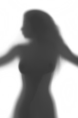 Silhouette of a sexy naked woman, torso