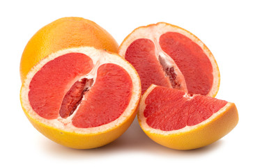 Fototapeta na wymiar Ripe grapefruit isolated on white background