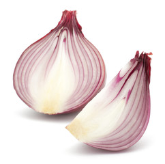 Red onion and isolated on white background