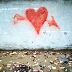 Foto op Canvas red heart graffiti © Tatiana Zaghet