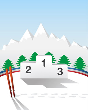 Winter games podium