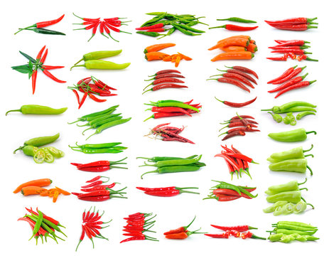 hot chili pepper isolated on white background