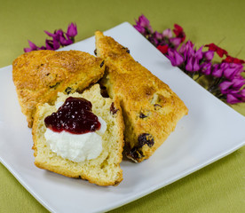 scones with jam and cram