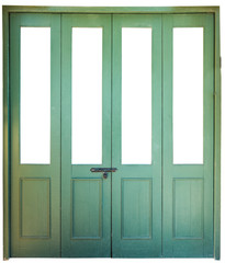 green wood accordion door