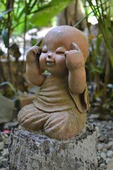 Buddhistic clay ststuette in a monastery