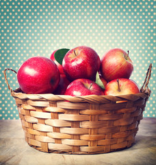 Red apples in basket