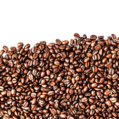 Closeup of coffee beans background. Roasted Coffee Beans backgro