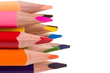 Colour pencils isolated on white