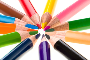 Fototapeta premium Colour pencils isolated on white
