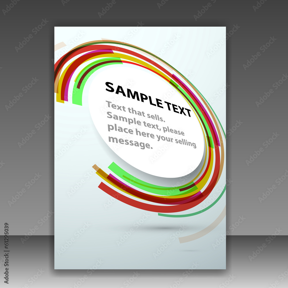Wall mural modern folder template with bright round circle design element