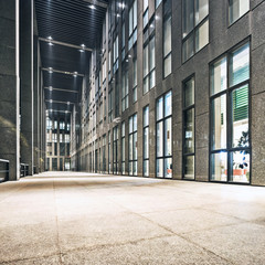 corridor of modern office building