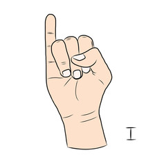 Sign language and the alphabet,The Letter i