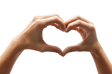 Obraz premium Heart shape woman hand making