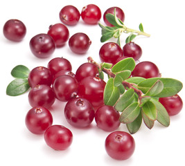 Cranberries with leaves.