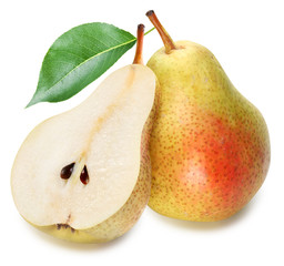 Pears with slice isolated.