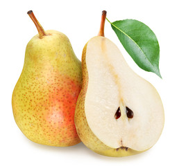 Pears with slice isolated