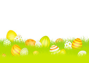 Easter Eggs Meadow Yellow/Orange/Green A4