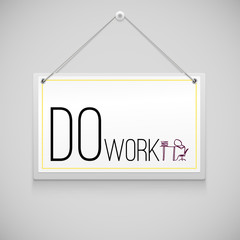 Realistic hanging advertisement canvas