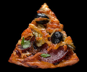 Pizza slice with sausage