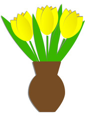 bouquet yellow tulips