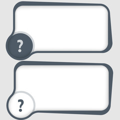 set of two vector text frames and question mark